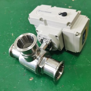卫生级电动三通球阀快装 304食品LT型换向切换转向阀316 卡箍卡盘式