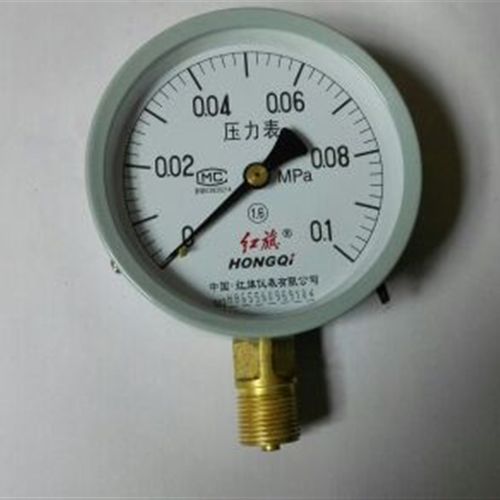 压力表  y-100 0~0.1mpa 表面直径100mm 螺纹M20X1.5 径向安装