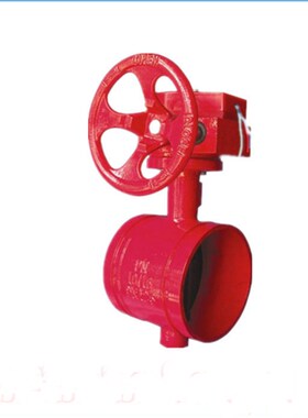 沟槽式蜗轮蝶阀 手柄 卡箍式蝶阀D381X-16 D81X DN65 DN100 DN150