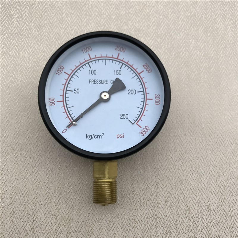 压力表 外径100mm 压力0-250KG 3500PSI 型号 y-100 螺纹 m20x1.5