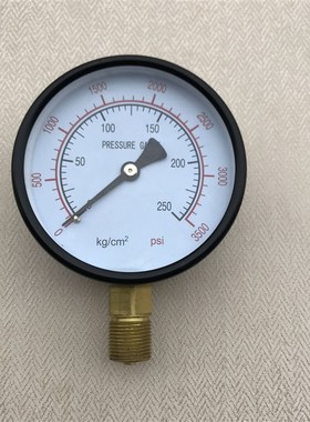 压力表 外径100mm 压力0-250KG 3500PSI 型号 y-100 螺纹 m20x1.5