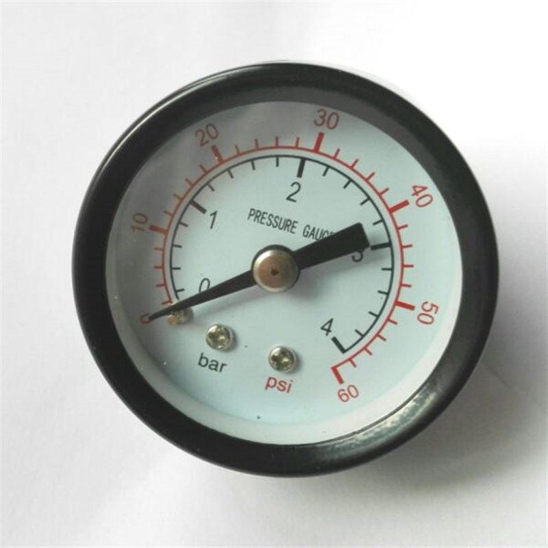 压力表 ZG1/8 直径42mm 双刻度 0~4bar 60psi 轴向压力表 Y-40Z