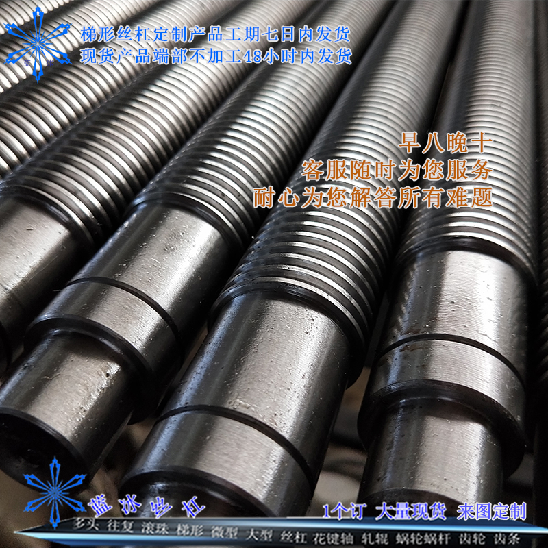 304不锈钢大螺距螺杆螺母 T6 8 10 100 45#钢t型丝杆非标加工现货