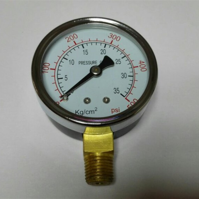 压力表 y-60 压力 0~35kg/cm2 0~500psi 表盘直径60mm 螺纹pt1/4