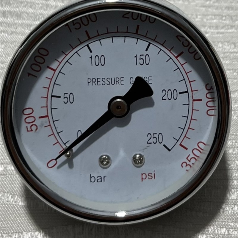 250bar 3500psi (25mpa)轴向压力表 外壳直径60mm 6cm 螺纹PT1/4