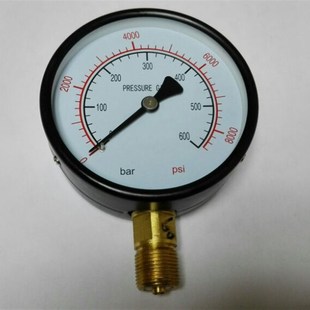 600bar 压力计100mm pressuregauge 8000psi 双刻度压力显示表