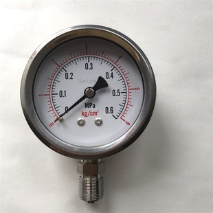 直径68MM 6KG 全不锈钢304 螺纹M14X1.5 0.6MPA 不锈钢压力表
