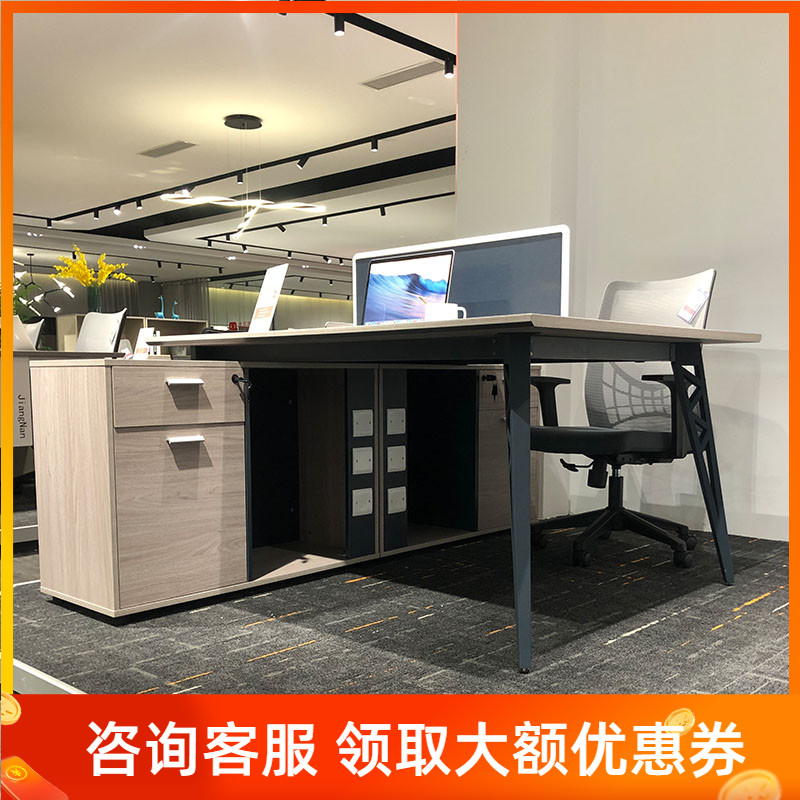 广东家具2人位面对面双人位工业风办公室财务职员员工位桌工业风