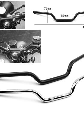 适用摩托车复古改装CG125改装车把JH70龙头方向把22MM口径钢管车