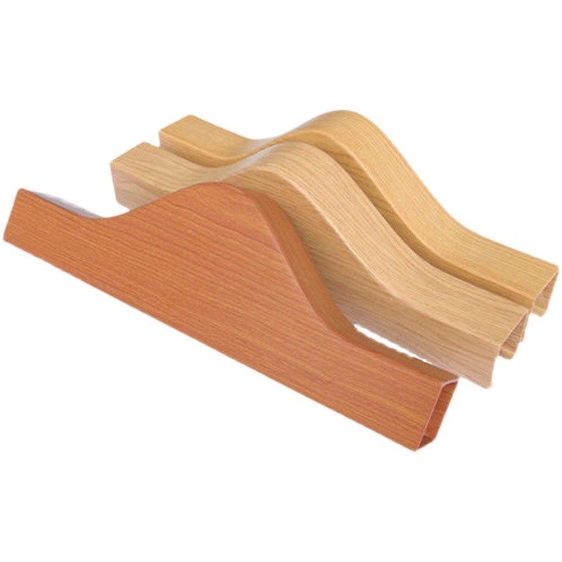 木纹弧形铝方通定制背景墙天花吊顶格栅拉弯波浪铝树造型方管隔断