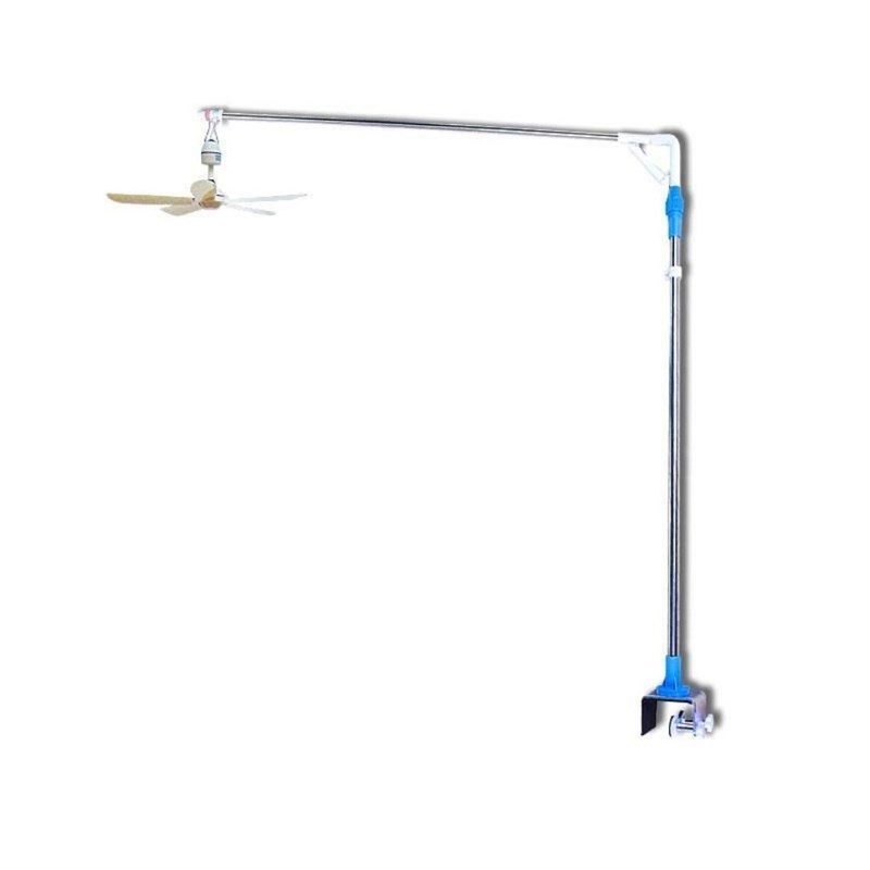 德国品质加粗不锈钢小吊扇支架床上床头固定架子蚊帐杆横竖可夹