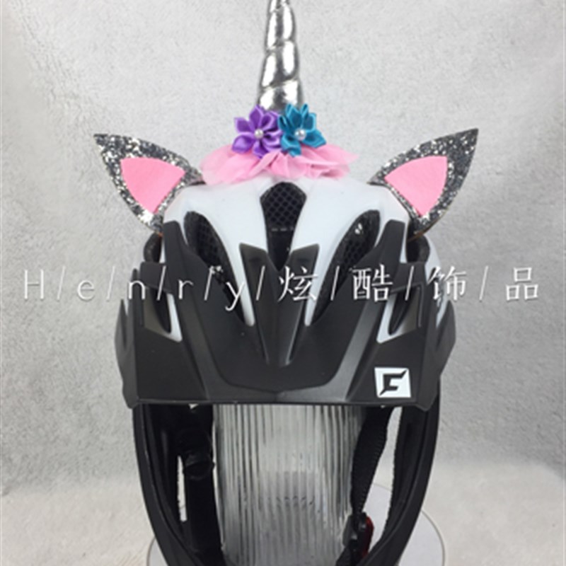 成人儿童男女生平衡车滑步摩托车电动车头盔装饰品头饰兔米奇耳朵