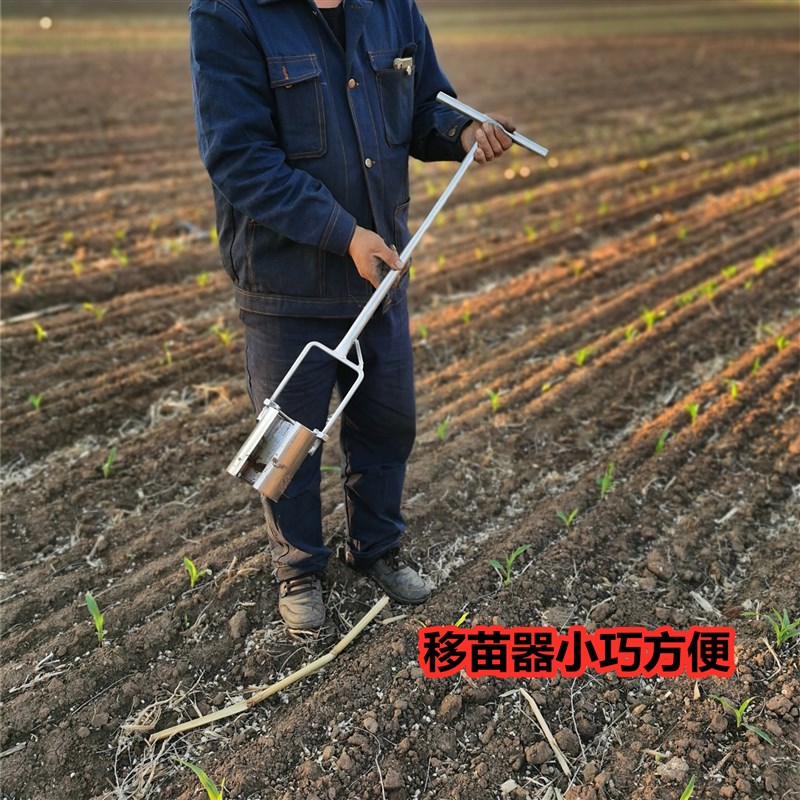 移苗栽苗补玉米苗神器不绣钢圆筒挖苗打洞起苗秒栽耕种机械