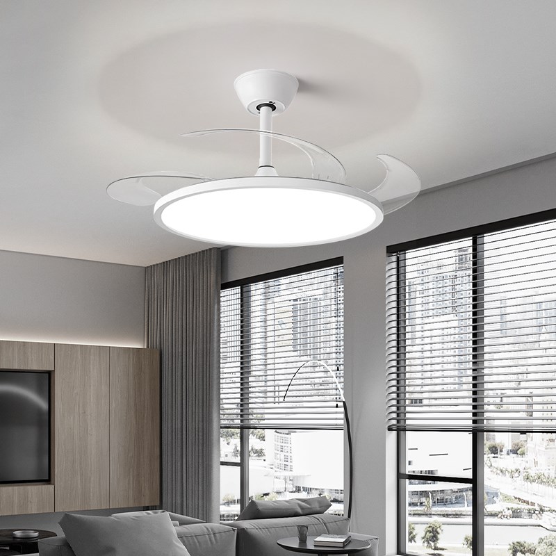隐形风扇灯吊扇灯现代简约客厅餐厅卧室吸顶带电风扇吊灯变频一体