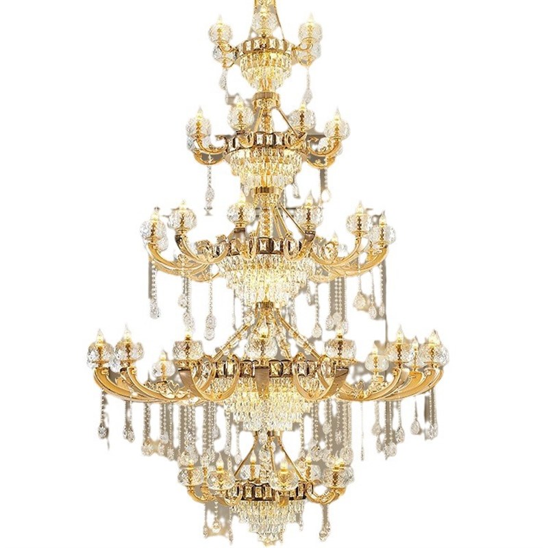 复式楼大吊灯欧式别墅挑空客厅水晶灯奢华大气酒店楼中楼大厅灯具