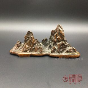 仿古实心铜假山摆件铜雕件盆景迷你小山书桌装饰铜小假山铜山茶宠