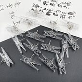 20枚 夹子工字钉 饰按钉 透明小夹子图钉 创意可爱不伤照片墙装