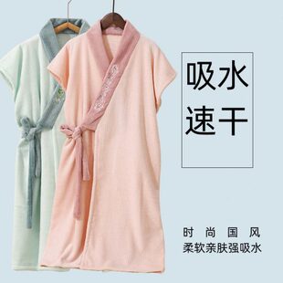 悦朴集浴巾浴袍可穿式 夏季 吸水2024新款 非纯棉全棉大人夏 速干女款
