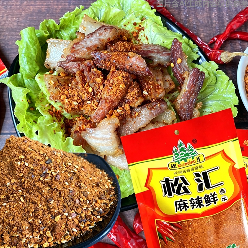 松汇蘸水鲜香够味微辣配料炒菜云南曲靖特产香味四溢麻辣大袋超值