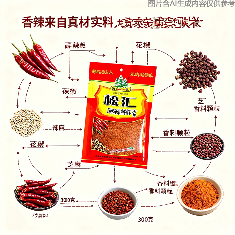 松汇蘸水烧烤调料麻味香浓辣椒面散装劲辣配料云南曲靖特产香辣