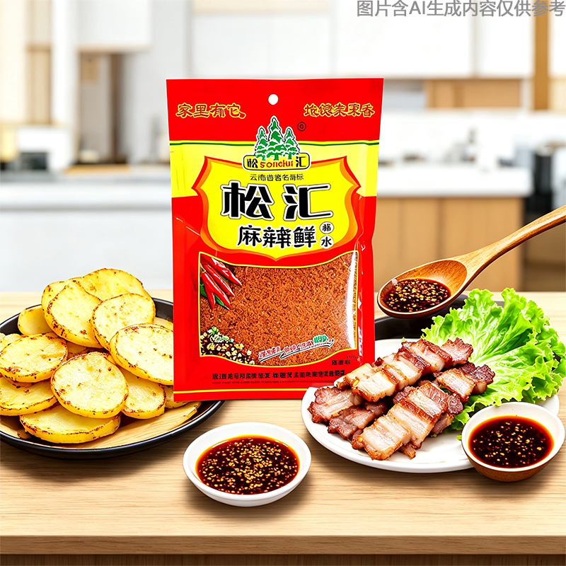 松汇蘸水辣椒面微辣烧烤调料云南曲靖特产大袋超值装配料炒菜散装