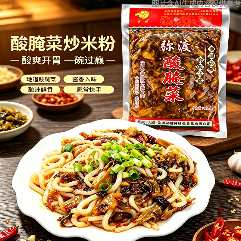 云南大理弥渡特产鱼汤咸菜酸菜鱼米线面条袋装配料农家自制调料包