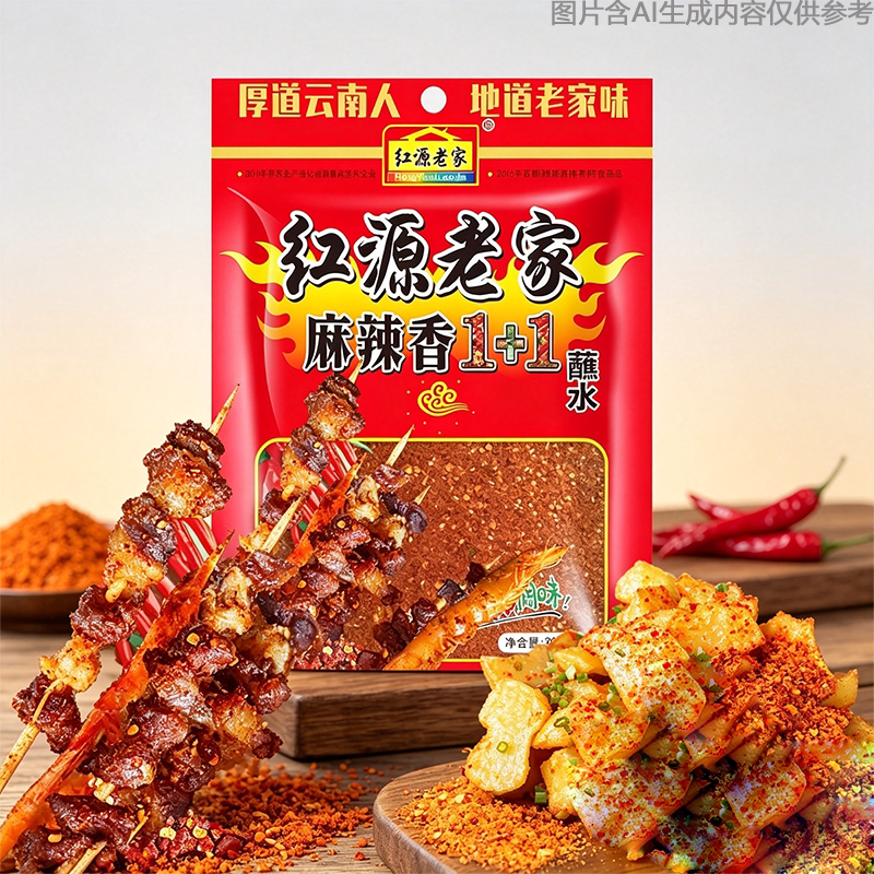 酸辣袋装香辣烧烤粉蘸水加麻加辣辣椒面调料家用红源老家调香云南