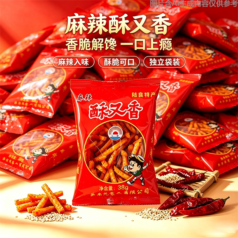 休闲小吃香脆种类丰富零食酥又香麻辣袋装云南陆良特产薯片土豆丝
