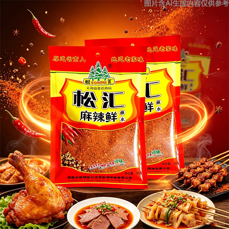 松汇蘸水烧烤调料麻味香浓辣椒面散装劲辣配料云南曲靖特产香辣