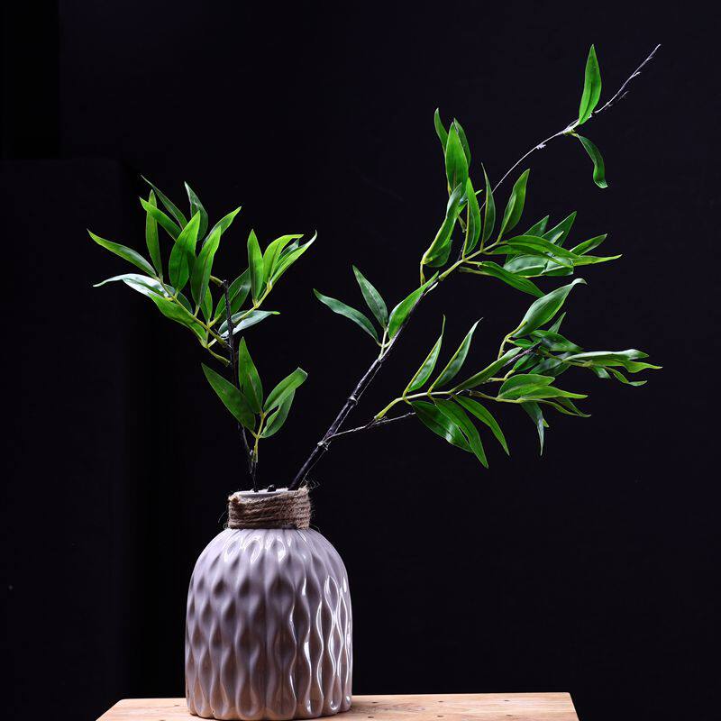 中式假花仿真禅意紫竹子室内茶几玄关桌面插花艺摆件造景拍照绿植