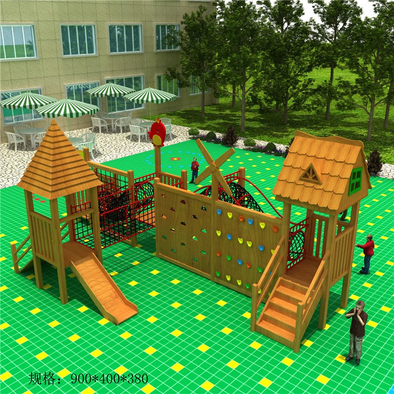 攀岩墙室内幼儿园攀爬架钻网木质滑梯组合秋千户外儿童游乐场设备
