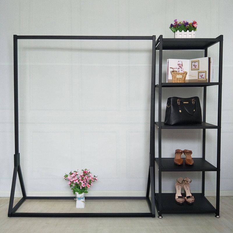 女装店货架展示架简约侧挂中岛架落地式服装架铁艺衣架组合衣服架