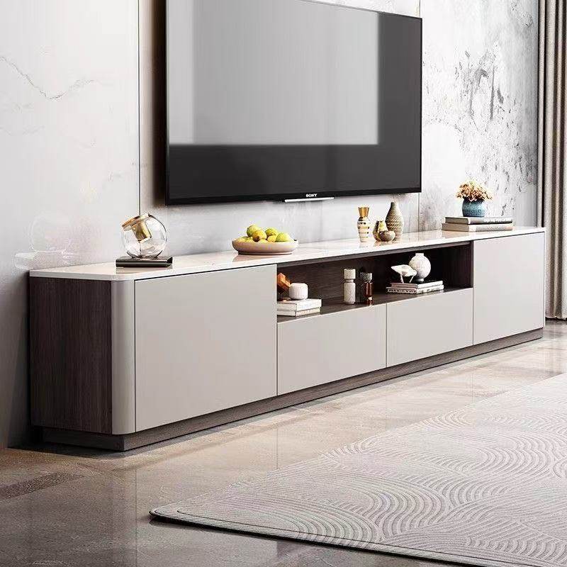 电视柜圆角弧形圆角落地电视机柜高款50cm客厅家用2025新款现代简