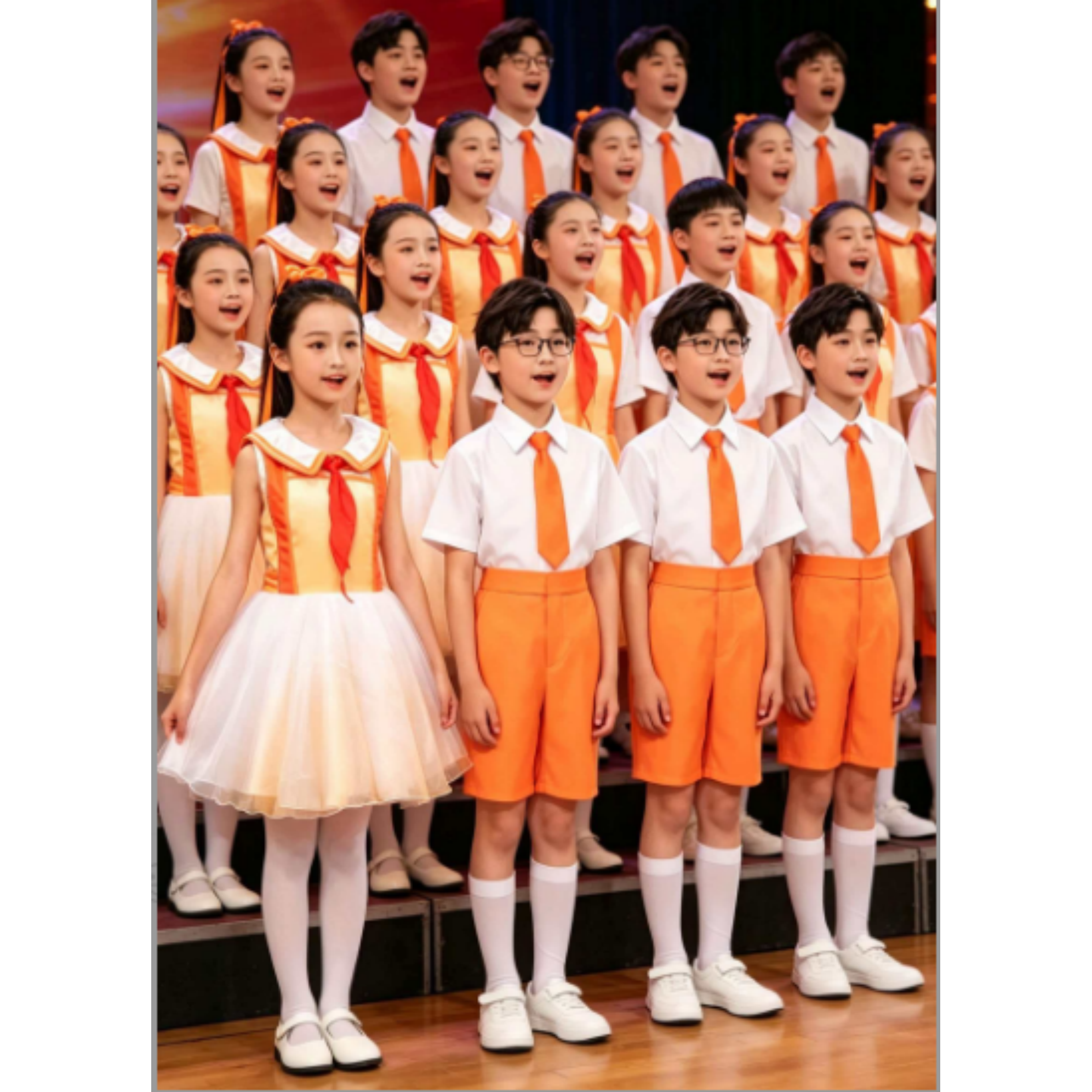 儿童大合唱团中国梦演出服中小学生诗歌朗诵服装红领巾舞蹈服