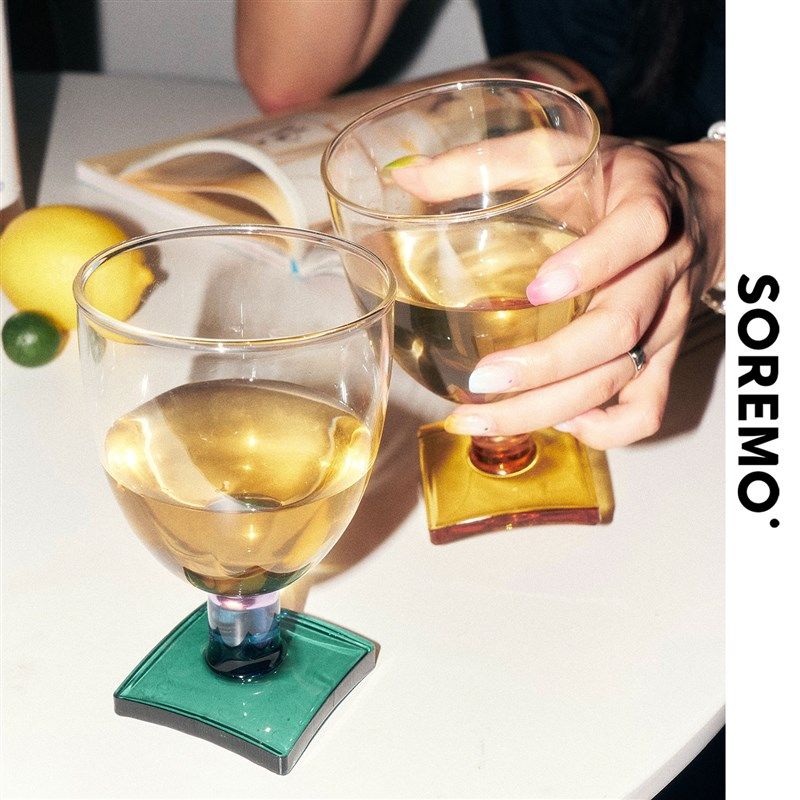 SO 原创方糖杯酒杯彩色玻璃杯生日礼物送礼设计感水杯饮料杯