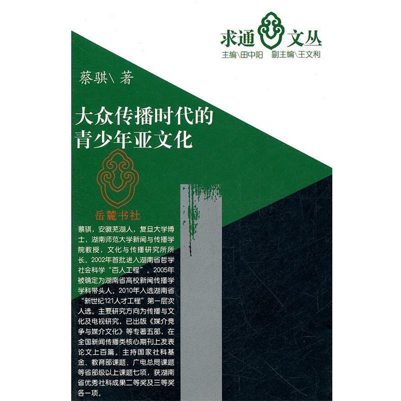 【正版书籍】 大众传播时代的青少年亚文化 蔡骐　著 岳麓书社