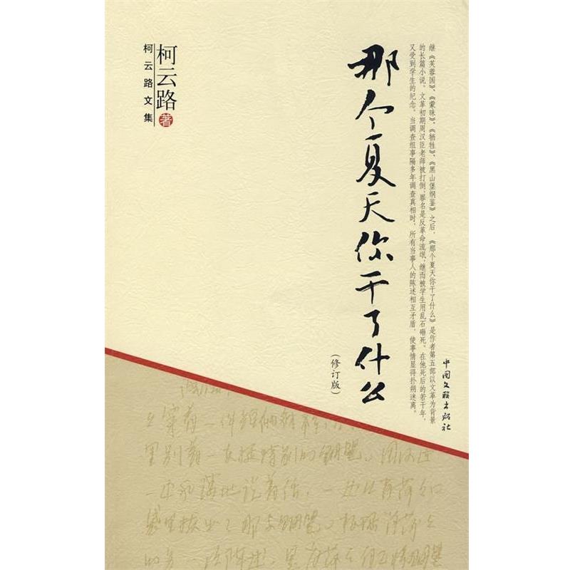 【正版书籍】 那个夏天你干了什么 柯云路文集 柯云路 中国文联出版社