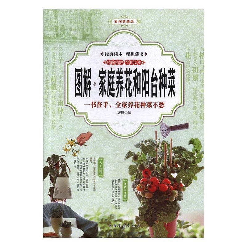 【正版书籍】 图解家庭养花和阳台种菜 齐祺 中国华侨出版社