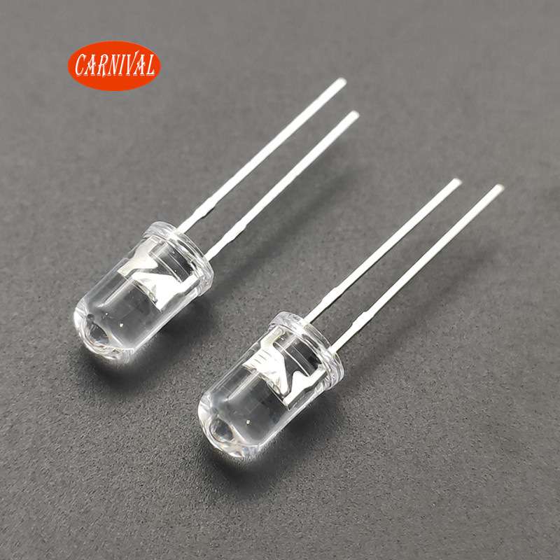 3mm5mm直插式LED灯珠F3F5草帽圆头RGB快闪慢闪灯珠闪烁发光二极管
