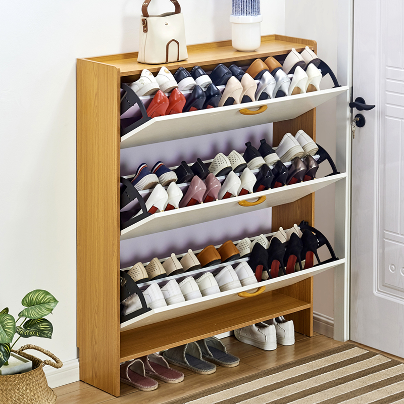 超薄鞋柜17cm组装经济型家用门口多功能简约现代门口翻斗式小鞋柜