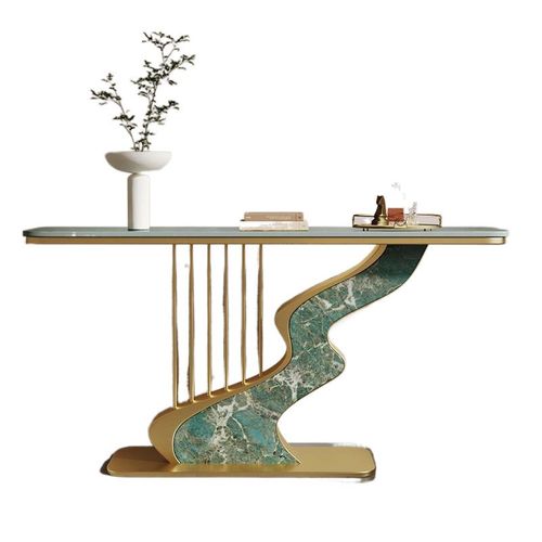 振Y1岩板玄关桌轻奢现代创意时尚简约靠墙艺术门厅半圆端景台装饰