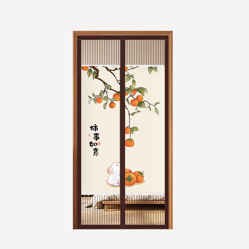 金刚网防蚊门帘磁吸纱门卡通家用阳台推拉门落地窗网纱窗门自粘贴