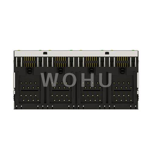 SYT59212488AB1A1DY1E022短体8P8C 2*4带灯无弹8口 RJ45连接器