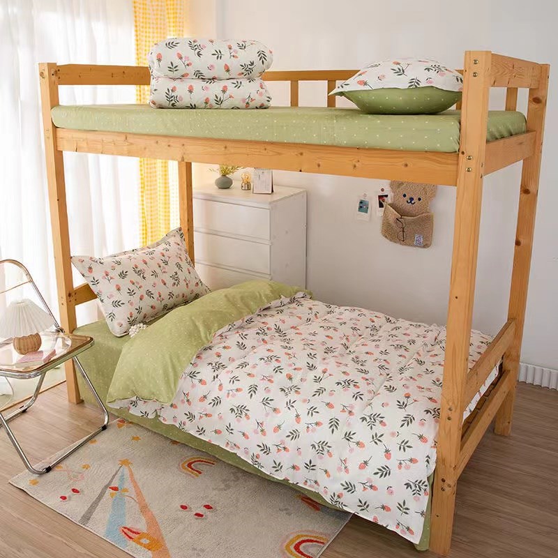 学生宿舍单人床单三件套磨毛水洗棉被套被子床上四件套被褥套装六