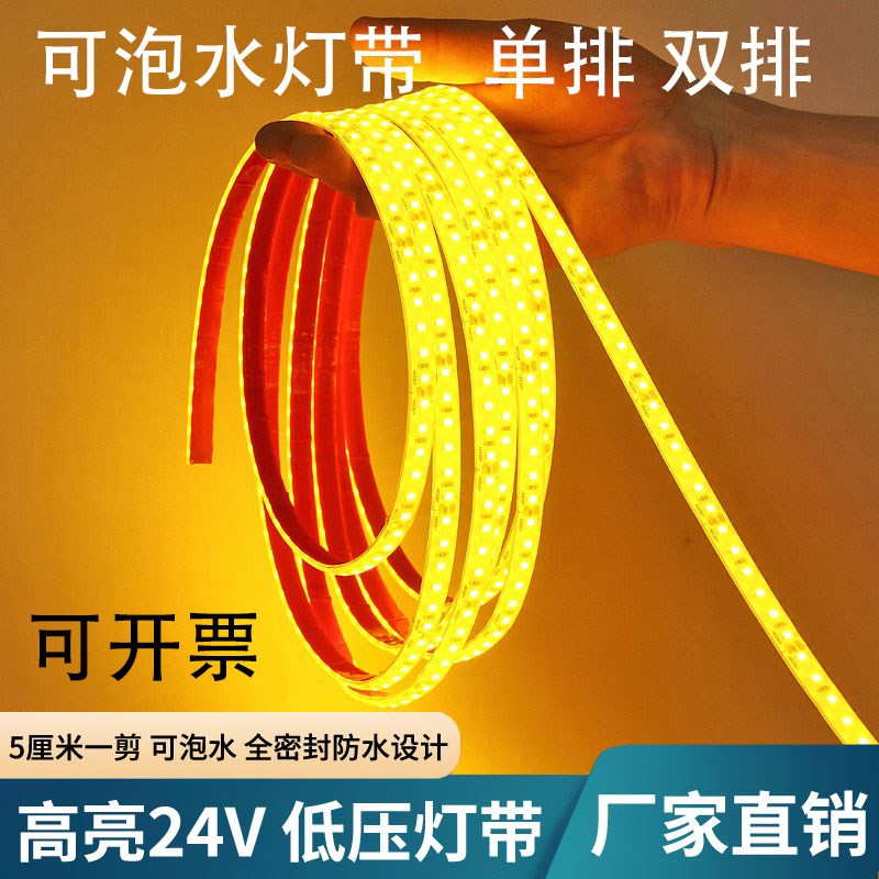 led灯带户外防水12v24v灌胶自粘户外庭院台阶水池工程亮化泡水灯