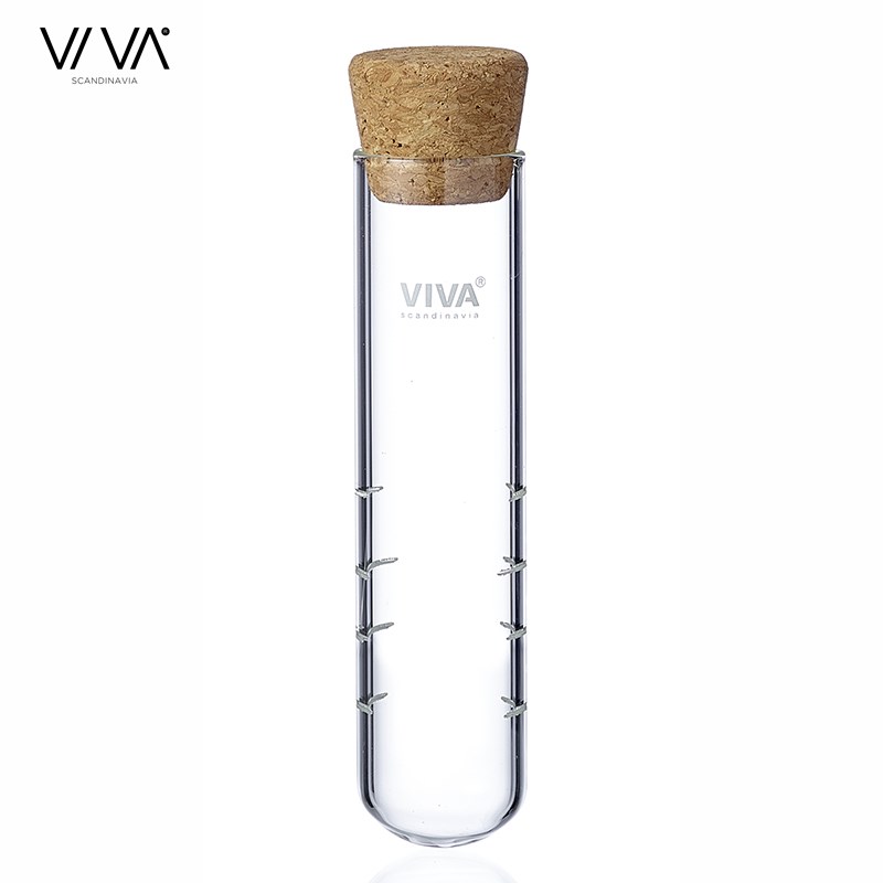 丹麦VIVA分享系列耐高温玻璃试管滤茶器带软木塞透明透明玻璃茶漏
