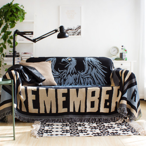 个性沙发巾沙发布盖布全盖巾 黑色装饰挂毯通用沙发套罩布床毯