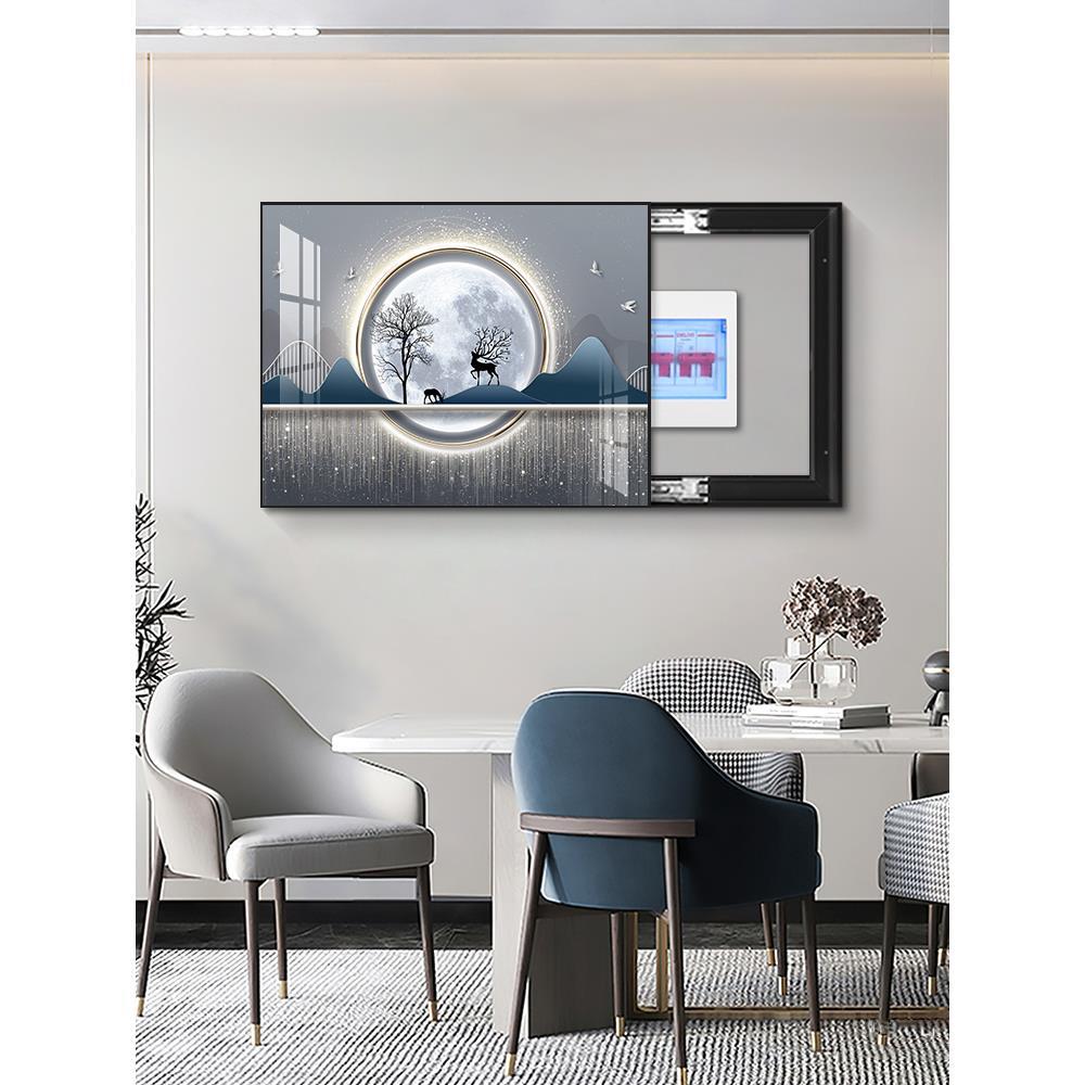 现代轻奢电表箱装饰画福禄配电箱壁画客厅免打孔电闸开关遮挡挂画