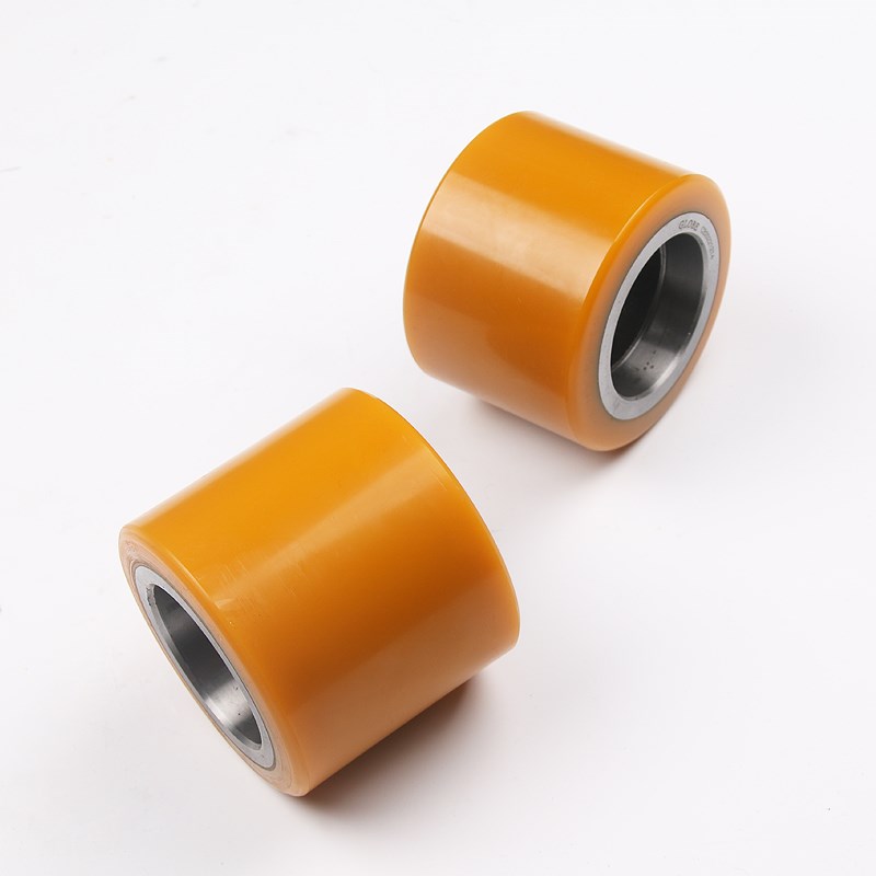 电动叉车轮子小轮中力小金刚v托盘车前轮全电动驱动轮80*60承重轮