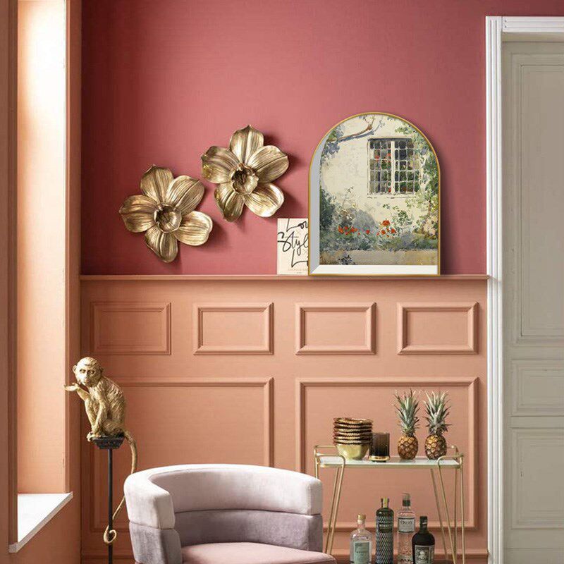 彩绘花园 斯柏达法式风景装饰画卧室客厅过道壁画小清新拱形挂画